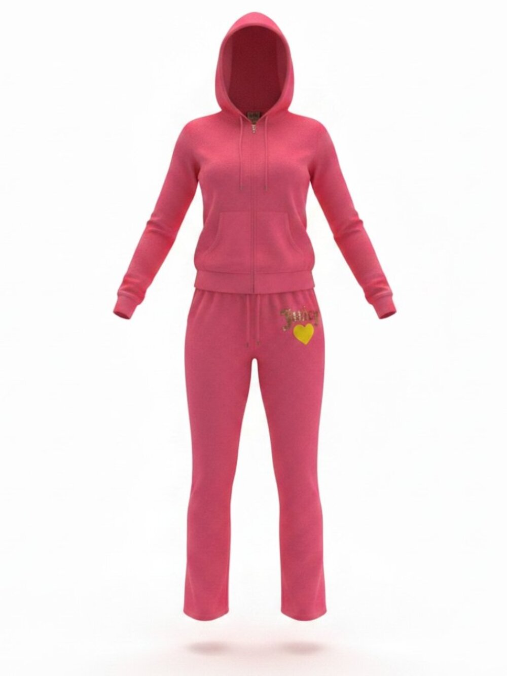 Vintage Y2K Juicy Couture Yellow Heart Tracksuit